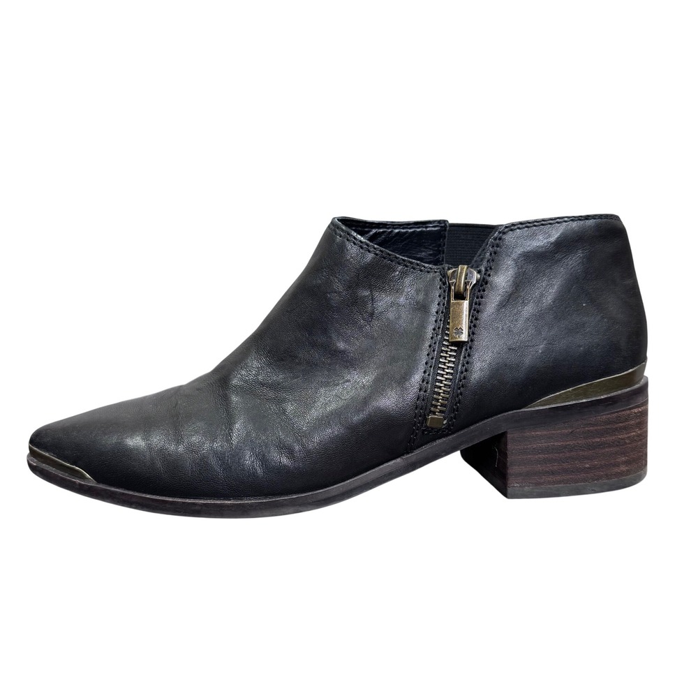 Lucky Brand Women Black Leather Ankle Boots Size 8.5 Desert Boho Festival Goth